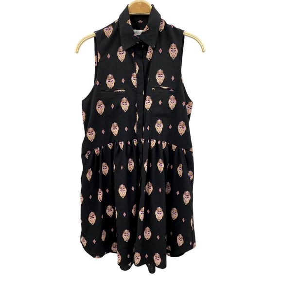 SHONA JOY Black Pattern Button Down Dress - Picture 1 of 3